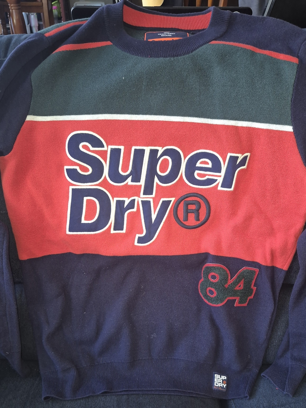 Superdry Colorblock Logo Sweatshirt - Navy/Red/Green